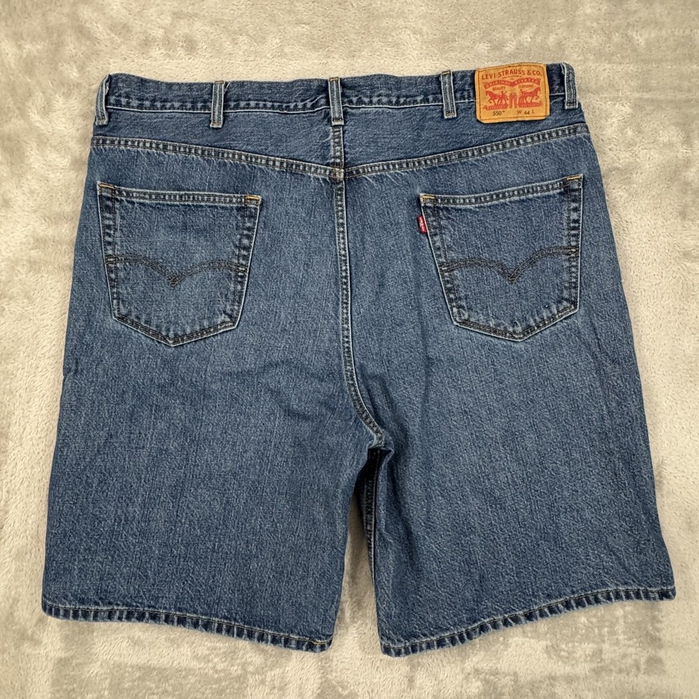 Levis 550 Jean Shorts Mens 44 Blue Relaxed Denim Loose Medium Stonewash 5 Pocket